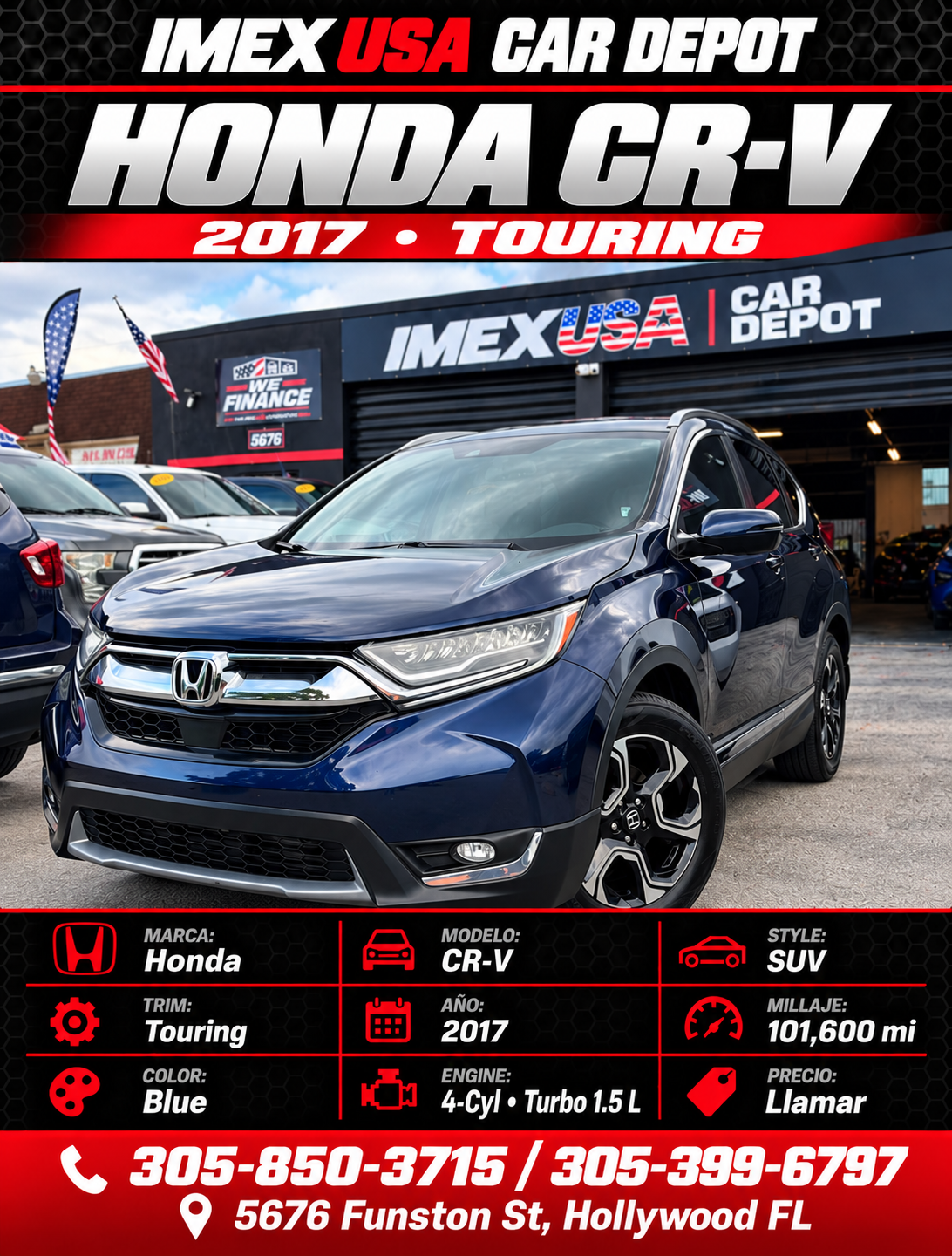 Honda CR-V Touring Sport 2017 Blue
